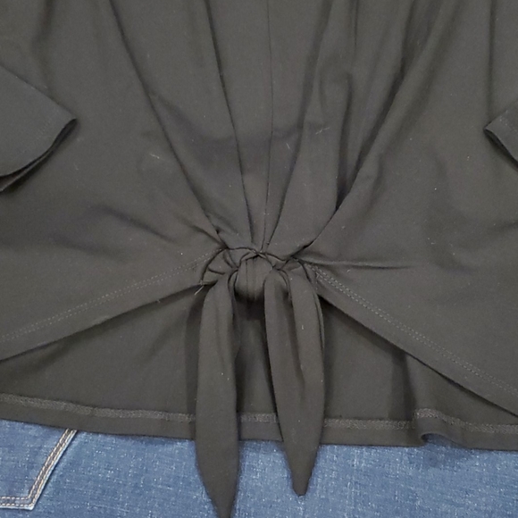 Womens Cupio black front tie top size S - Picture 3 of 4